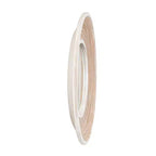 Specchio da parete rotondo crema da 35", cornice in legno sbiancato, 1 pezzo