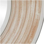 Specchio da parete rotondo crema da 35", cornice in legno sbiancato, 1 pezzo
