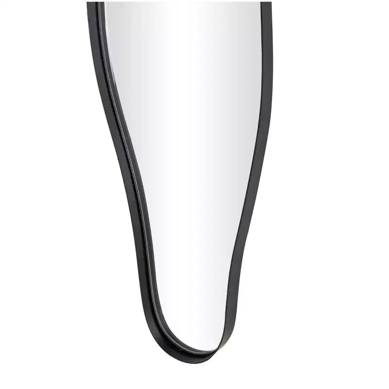 Specchio da Parete Nero Ondulato Sottile, Cornice in Metallo, Singolo, 59"H x 11.75"W