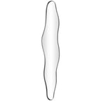 Specchio da Parete Nero Ondulato Sottile, Cornice in Metallo, Singolo, 59"H x 11.75"W