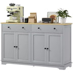 Credenza da buffet con 4 ante, 2 cassetti e ripiani regolabili – Nero / Grigio / Bianco