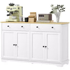 Credenza da buffet con 4 ante, 2 cassetti e ripiani regolabili – Nero / Grigio / Bianco