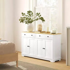 Credenza da buffet con 4 ante, 2 cassetti e ripiani regolabili – Nero / Grigio / Bianco