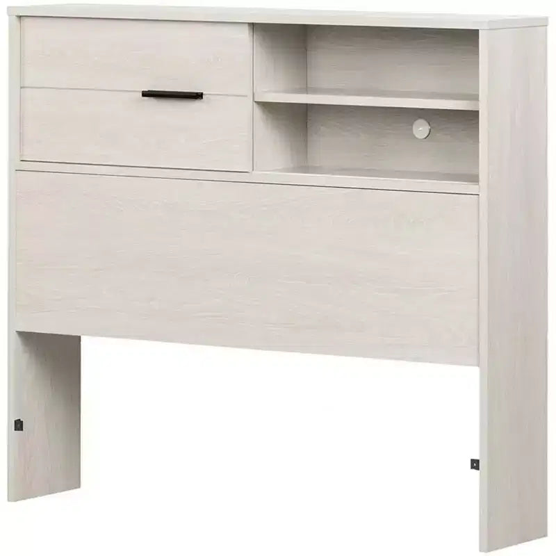 Testiera per Letto Singolo per Bambini con Contenitore, Rovere Grigio / Rovere Invernale