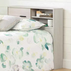 Testiera per Letto Singolo per Bambini con Contenitore, Rovere Grigio / Rovere Invernale