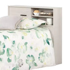 Testiera per Letto Singolo per Bambini con Contenitore, Rovere Grigio / Rovere Invernale