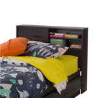 Testiera per Letto Singolo per Bambini con Contenitore, Rovere Grigio / Rovere Invernale