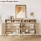 Mobile credenza in rattan naturale – Anta singola/doppia, altezza 91 cm