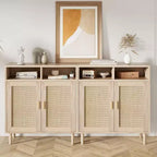 Mobile credenza in rattan naturale – Anta singola/doppia, altezza 91 cm
