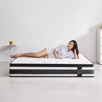 Materasso Ibrido Bianco, Queen/King, Memory Foam e Molle Insacchettate, 30 cm