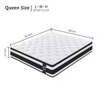 Materasso Ibrido Bianco, Queen/King, Memory Foam e Molle Insacchettate, 30 cm