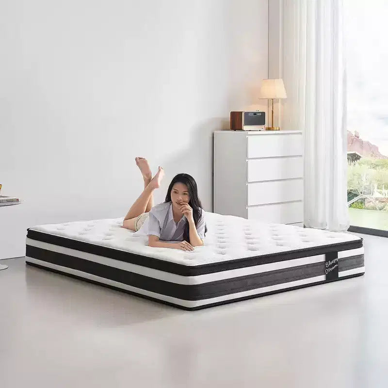 Materasso Ibrido Bianco, Queen/King, Memory Foam e Molle Insacchettate, 30 cm