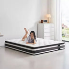 Materasso Ibrido Bianco, Queen/King, Memory Foam e Molle Insacchettate, 30 cm