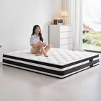 Materasso Ibrido Bianco, Queen/King, Memory Foam e Molle Insacchettate, 30 cm