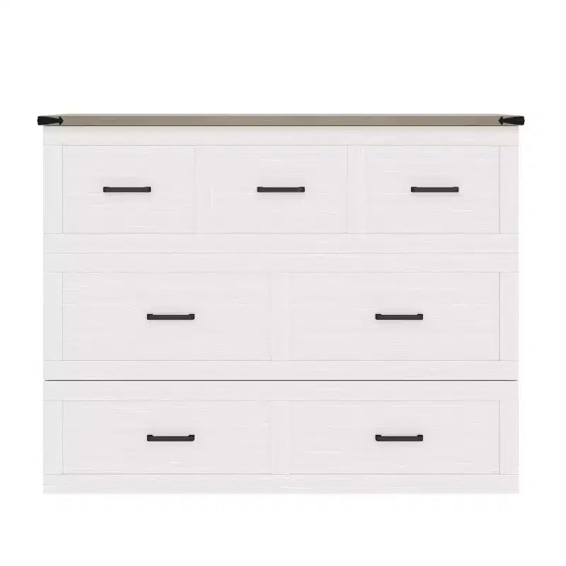 Grigio/Bianco, Letto a scomparsa Full/Queen con stazione di ricarica e cassetto portaoggetti, 1 posto letto