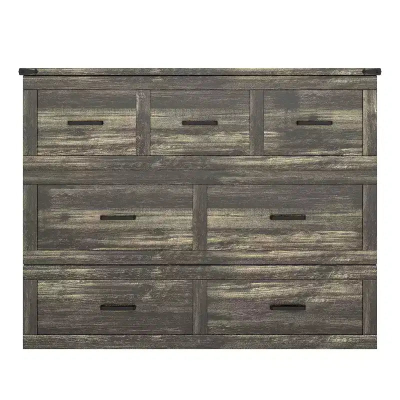 Grigio/Bianco, Letto a scomparsa Full/Queen con stazione di ricarica e cassetto portaoggetti, 1 posto letto