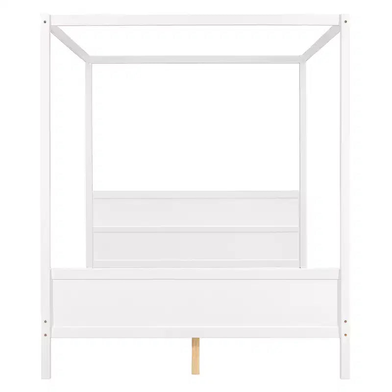 Letto a baldacchino White Queen/Espresso con testiera, pediera e cassetti contenitore, per 1-2 persone