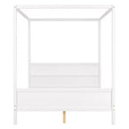 Letto a baldacchino White Queen/Espresso con testiera, pediera e cassetti contenitore, per 1-2 persone