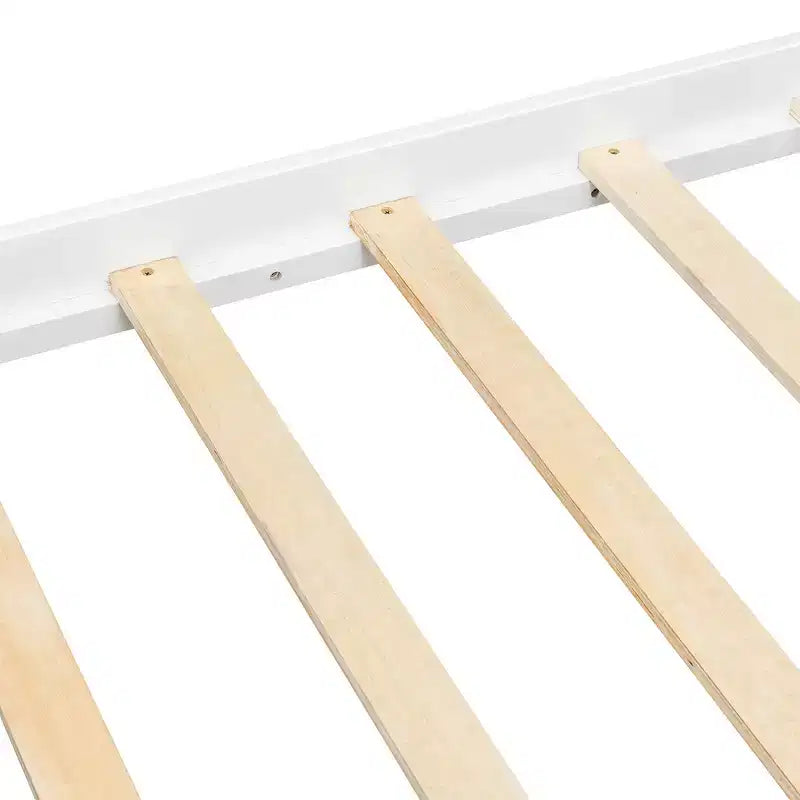 Letto a baldacchino White Queen/Espresso con testiera, pediera e cassetti contenitore, per 1-2 persone