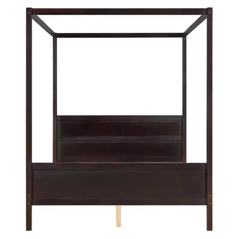 Letto a baldacchino White Queen/Espresso con testiera, pediera e cassetti contenitore, per 1-2 persone