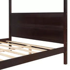 Letto a baldacchino White Queen/Espresso con testiera, pediera e cassetti contenitore, per 1-2 persone