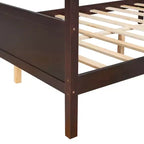 Letto a baldacchino White Queen/Espresso con testiera, pediera e cassetti contenitore, per 1-2 persone