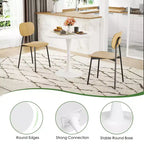 Tavolo da pranzo Tulip rotondo bianco, piano in legno e base in metallo, 2-4 posti