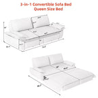 Divano letto convertibile 3 in 1 in velluto beige/nero/grigio/rosa, divano letto a 2 posti estraibile queen size