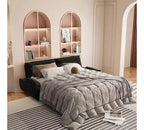 Divano letto convertibile 3 in 1 in velluto beige/nero/grigio/rosa, divano letto a 2 posti estraibile queen size