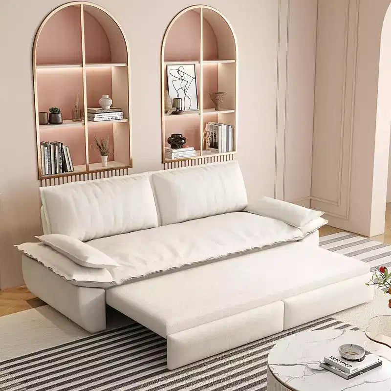 Divano letto convertibile 3 in 1 in velluto beige/nero/grigio/rosa, divano letto a 2 posti estraibile queen size