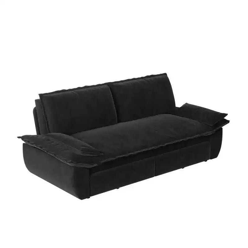 Divano letto convertibile 3 in 1 in velluto beige/nero/grigio/rosa, divano letto a 2 posti estraibile queen size