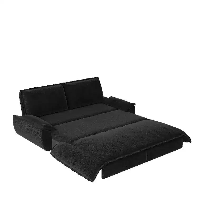 Divano letto convertibile 3 in 1 in velluto beige/nero/grigio/rosa, divano letto a 2 posti estraibile queen size