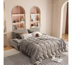 Divano letto convertibile 3 in 1 in velluto beige/nero/grigio/rosa, divano letto a 2 posti estraibile queen size