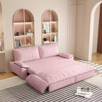 Divano letto convertibile 3 in 1 in velluto beige/nero/grigio/rosa, divano letto a 2 posti estraibile queen size