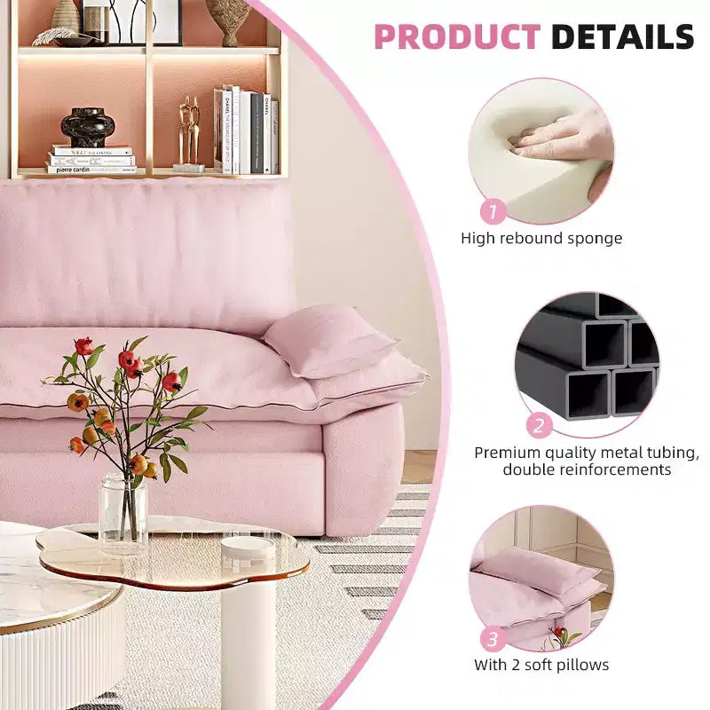Divano letto convertibile 3 in 1 in velluto beige/nero/grigio/rosa, divano letto a 2 posti estraibile queen size