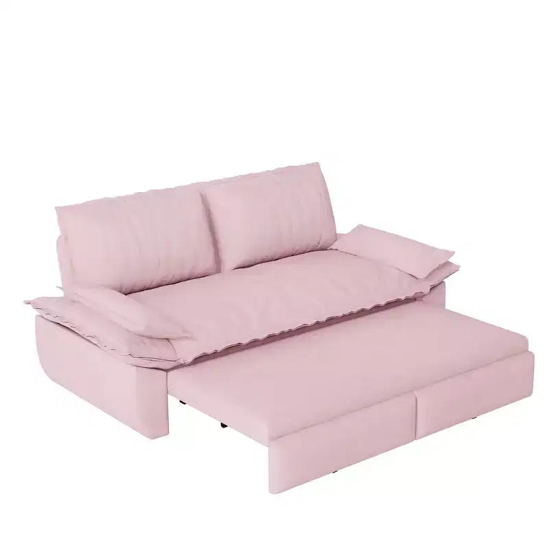Divano letto convertibile 3 in 1 in velluto beige/nero/grigio/rosa, divano letto a 2 posti estraibile queen size