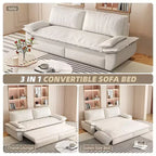 Divano letto convertibile 3 in 1 in velluto beige/nero/grigio/rosa, divano letto a 2 posti estraibile queen size