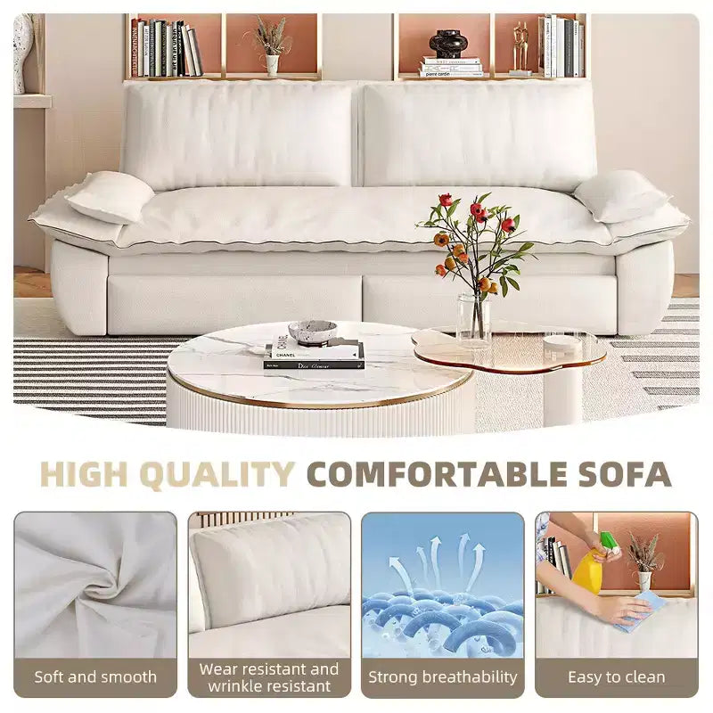 Divano letto convertibile 3 in 1 in velluto beige/nero/grigio/rosa, divano letto a 2 posti estraibile queen size