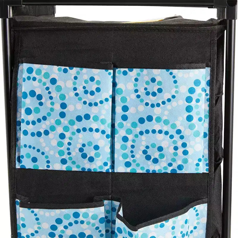 Scarpiera rotante con scomparti in tessuto – Cerchi blu/Motivo floreale blu marino, Contiene 24 paia