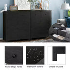 Cassettiera alta a 5 cassetti scanalati – Nero / Marrone scuro / Marrone chiaro / Bianco, Gambe oro