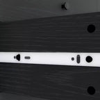 Cassettiera alta a 5 cassetti scanalati – Nero / Marrone scuro / Marrone chiaro / Bianco, Gambe oro