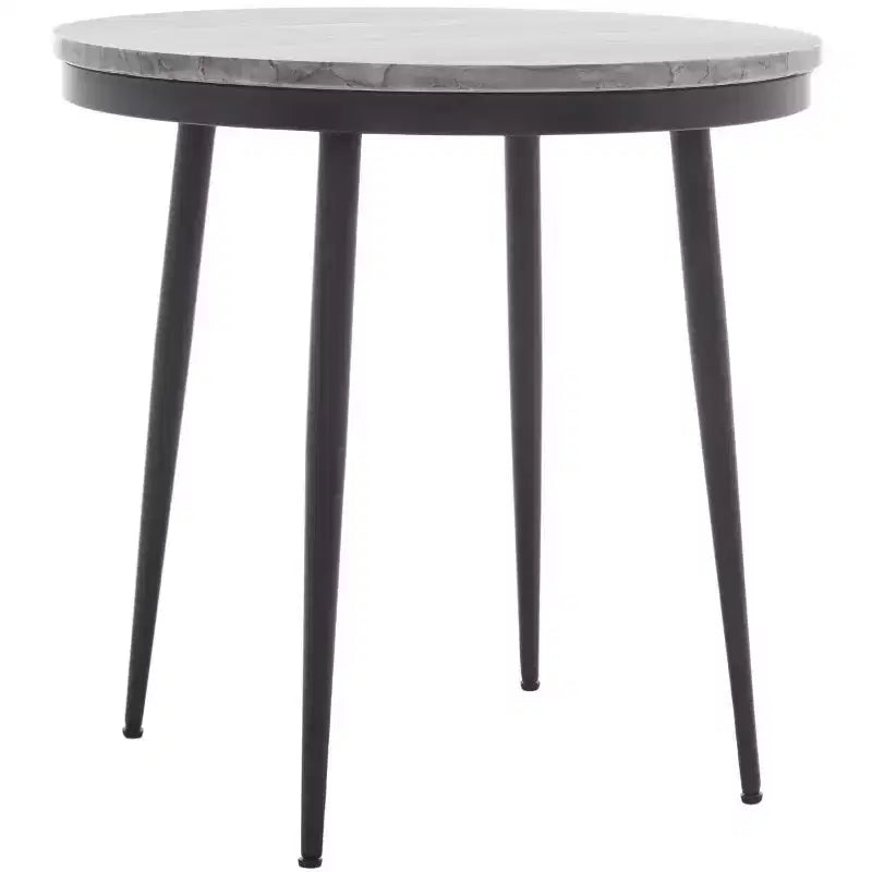 Tavolino d'appoggio rotondo in marmo grigio e nero, 1 persona