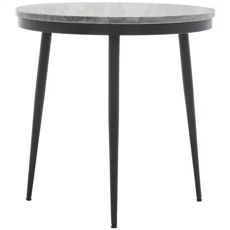 Tavolino d'appoggio rotondo in marmo grigio e nero, 1 persona