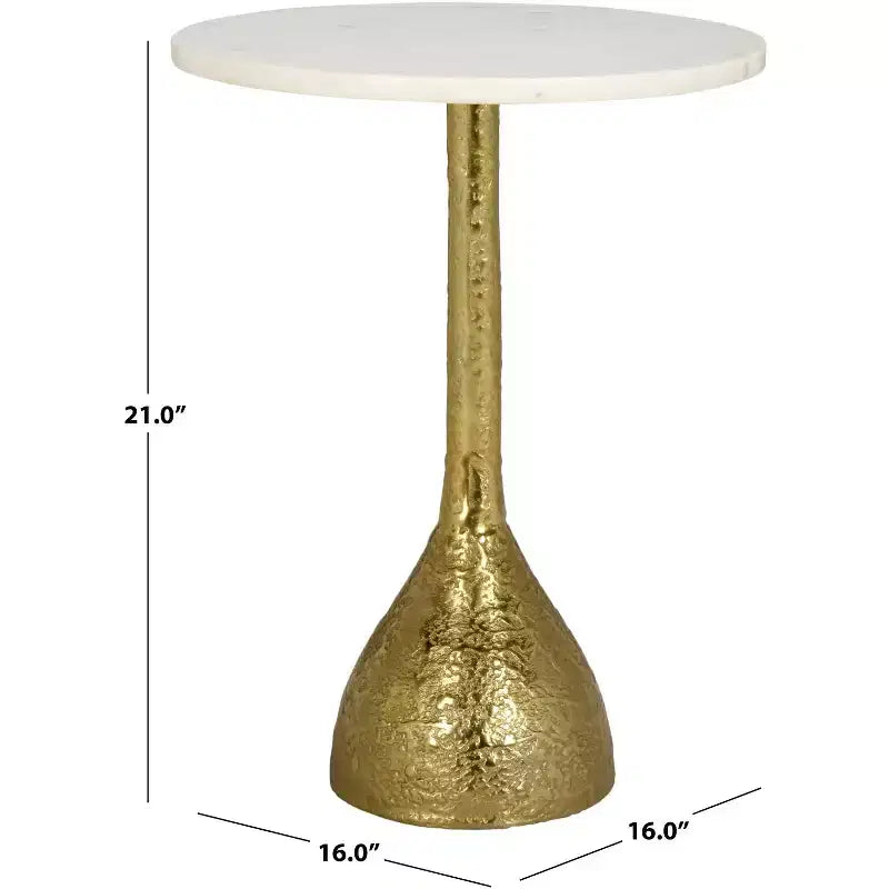 Tavolino rotondo con ripiano in marmo – Nero/Avorio, Oro/Avorio, Argento/Nero