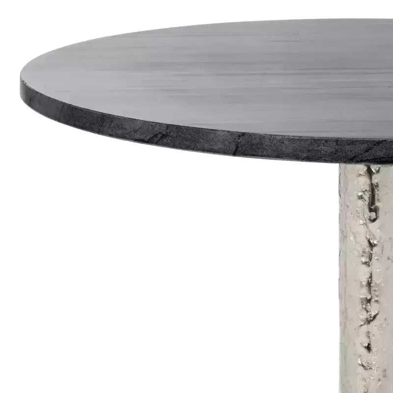Tavolino rotondo con ripiano in marmo – Nero/Avorio, Oro/Avorio, Argento/Nero