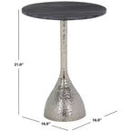 Tavolino rotondo con ripiano in marmo – Nero/Avorio, Oro/Avorio, Argento/Nero