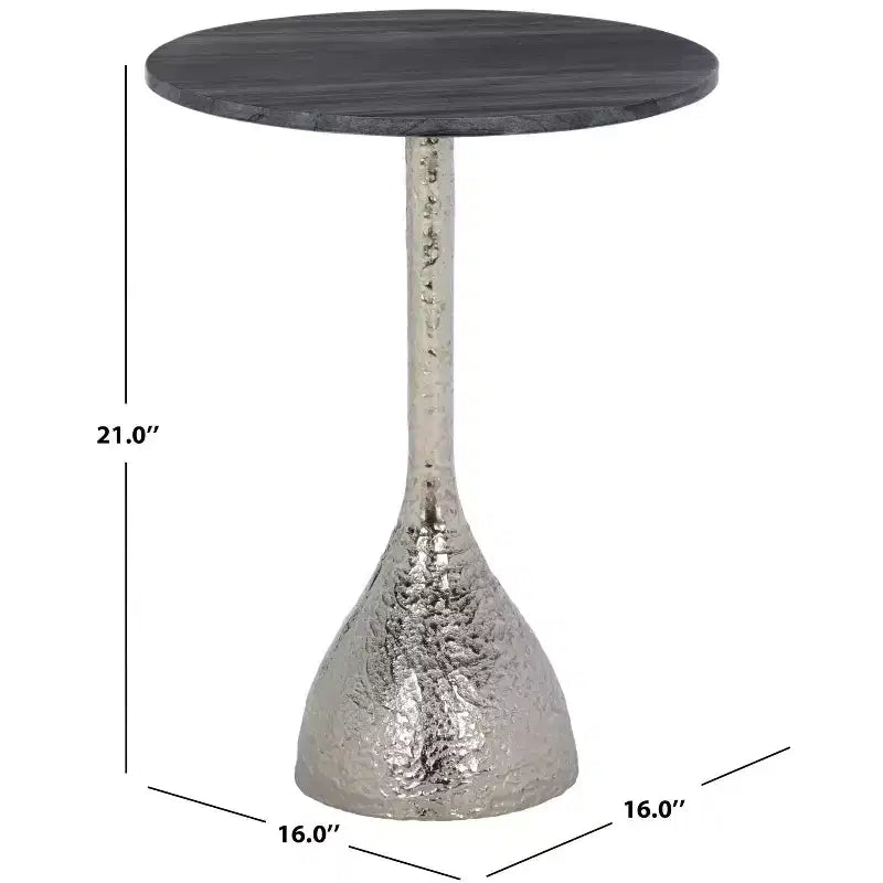 Tavolino rotondo con ripiano in marmo – Nero/Avorio, Oro/Avorio, Argento/Nero