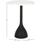 Tavolino rotondo con ripiano in marmo – Nero/Avorio, Oro/Avorio, Argento/Nero