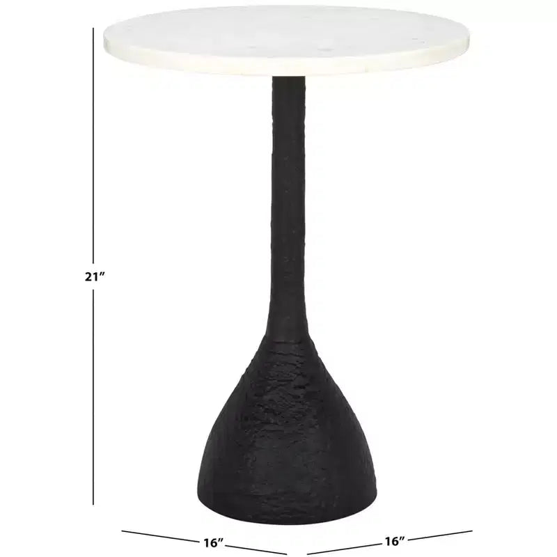 Tavolino rotondo con ripiano in marmo – Nero/Avorio, Oro/Avorio, Argento/Nero