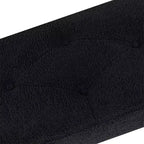 Panca imbottita trapuntata in finta pelliccia di montone color crema con gambe in metallo, 1 posto